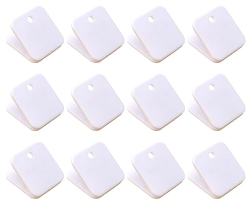 Milisten Lot de 12 Pinces Carrées en Plastique Transparent, Clips de Scellage pour Documents et Dossiers, Pince à Papier Blanche pour Rangement Bureau et Organisation Scolaire, Accessoire