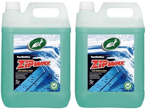 Turtle Wax Zip Car Shampoo 5L x 2 - Dissolves Tough Stains & Soils with Streak Free Rinsing - Concentrated Wash & Carnauba Wax for a Showroom Shine