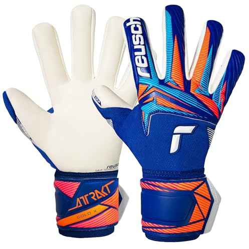 Reusch Gants de Gardien de But pour Hommes Adultes | adhérence Extra Forte, Coupe ajustée et Grande stabilité | Respirants | pour l'entraînement et Les matchs | Attrakt Gold X NC