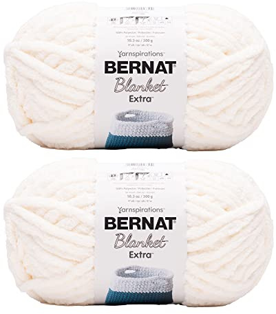 Bernat Blanket Extra Vintage White Yarn - 2 Pack of 300g/10.5oz - Polyester - 7 Jumbo - Knitting/Crochet