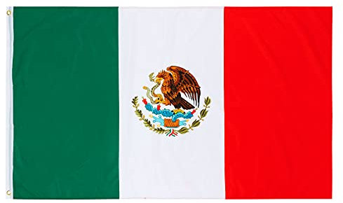 PHENO FLAGS Mexiko Flagge 90x150cm - wetterbeständige Fahne mit Messingösen, 100% Polyester, robuste Doppelnaht & in lebendigen Farben - ideal für Flaggen-Liebhaber
