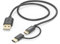 Hama 2in1 USB 2.0A Kabel - USB C/microUSB (Ladekabel, Adapter, USB-A, USB-C, Kabel,480Mbit/s, 1m) schwarz