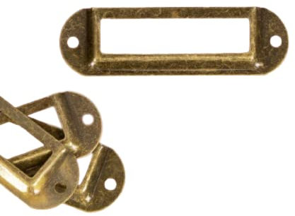 Craftelier - Set mit 4 Etikettenhaltern aus Metall zum Dekorieren Ihrer Scrapbooking-Projekte und zum Beschriften von Alben, Planern, Notizbüchern oder Organisationsboxen | Größe ca. 7 x 2 cm - Bronze