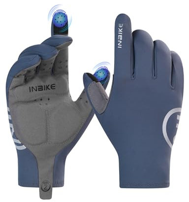 INBIKE Fahrradhandschuhe MTB Mountainbike Handschuhe Herren Damen Winterandschuhe Laufhandschuhe Thermo Handschuhe Warm Winddicht Anti-Slip Touchscrennfähig rutschfest SchwarzRot,L