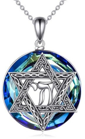 YFN Sterling Silver S925 Star of David Pendant Necklace for Women Men, Rhodium Plated Jewish Hexagram Symbol Gift for Anniversary Valentine's Day