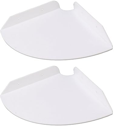 Qudinip 2st Väggfäste Flytande Hörnhyllor, Akrylkvartsrunda Hängande Förvaringshyllor med Monteringsankare och Skruvar, för Sovrum Vardagsrum Badrum Kontor (Vit)