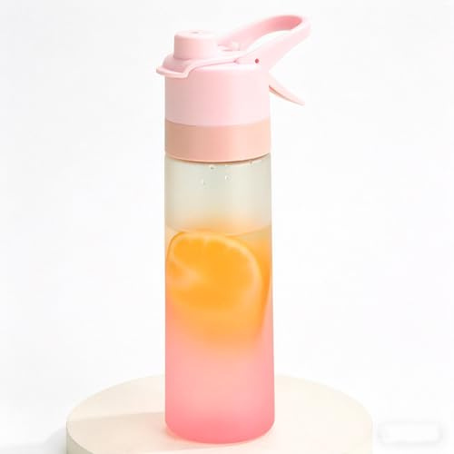 LIMOKE Gourde avec Brumisateur 700ml, Gourde de Sport Portable Outdoor & Fitness, Gourdes Étanche à Large Ouverture avec Sangle, Gourdes Réutilisable Course Vélo Randonnée (rose)