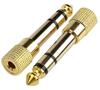 Devinal Professional 6.35mm 1/4 inch Plug to 3.5mm 1/8 inch Jack Gold Plated TRS AUX Stereo Audio Headphone Jack Adapter Converter Connector(2 Pack)