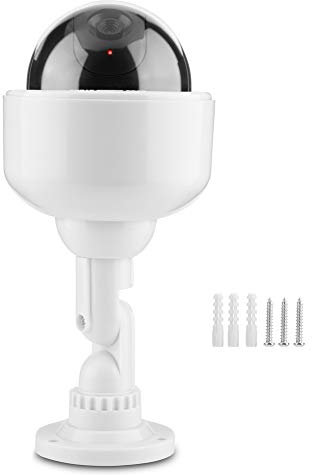 Lazmin Dummy Überwachungskamera, Indoor Outdoor Fake Dome Dummy LED Solar Überwachungskamera Motio 360 ° Rotation