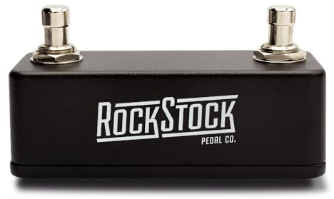Rock Stock Dubbel fotwitch, TRS extra gitarrpedal – utöka din multi FX-processor – mångsidig kompakt design och starkt aluminiumhölje (matt svart)