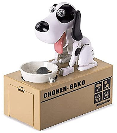Jooheli Hungry Dog Sparschwein, süße Hunde stiehlt Münzen wie magische Münze knabbert Spardose Geburtstagsgeschenk für Kinder
