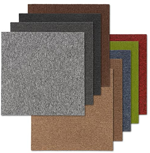 FLODI. Heavy Duty Carpet Tiles Moscow, 50 x 50 cm (Beige, 24 Tiles, 6 m²) Heavy Duty Carpet Tile Flooring Planks, Bitumen Back Non-Slip Floor Tile for Home, Office and Commerical