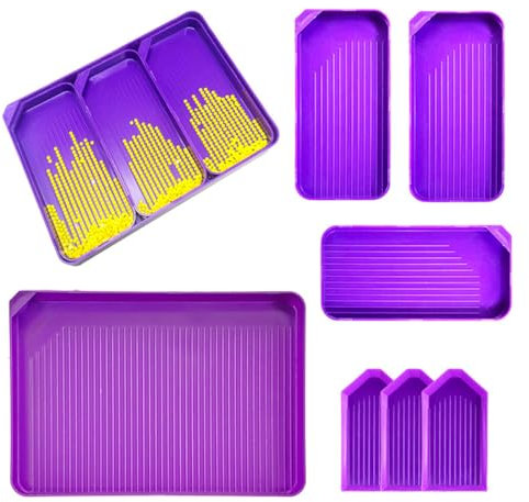 XPEX 7 Stück Diamond Painting Zubehör Diamond painting versiegelung Diamond painting aufbewahrung Interlocking Diamond Painting Schiffchen Stackable Tablett als für Diamant Painting Bilder Erwachsene