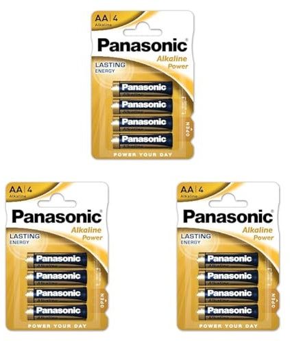Panasonic Lr 6 Alkaline Power, Batteria Aa, 1.5 V, 4 Pezzi, ‎Confezione da 12