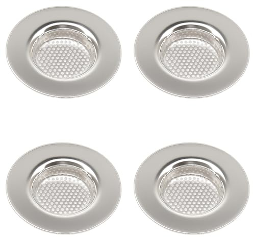 4Pcs Sink Strainer, Stainless Steel Kitchen Sink Strainer Plug, Stainless Steel Sink Drain Strainer, Standard Strainer Drain Protector Hair/Food Catcher for Bathroom, Kitchen, Shower 2.95 / 7.5 cm