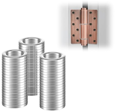 Aihoom Arandelas de Acero Inoxidable para Puertas, 60 Piezas - Compatible con Bisagras de Metal, Ideal para Puertas de Entrada, Arandelas Metálicas de 8mm x 12mm x 1.5mm, Alta Durabilidad