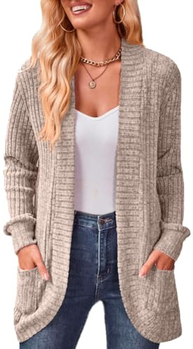 XIVISTO Cardigan da Donna Elegante Maniche Lunghe per Autunno e Inverno Casual Cardigan Aperto