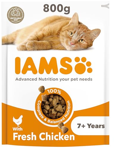 IAMS Senior Dry Cat Food Chicken 800g