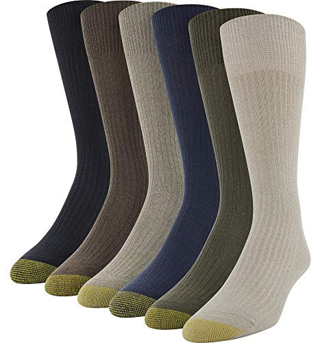 GOLDTOE Stanton Crew - Calcetines Multipares Calcetines Hombre (Pack de 6)