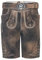 Herren Vintage Lederhose Steiermark kurz - Trachtenlederhose Antik Taupe inkl. Trachtengürtel Modell Steiermark (58, grau-braun)