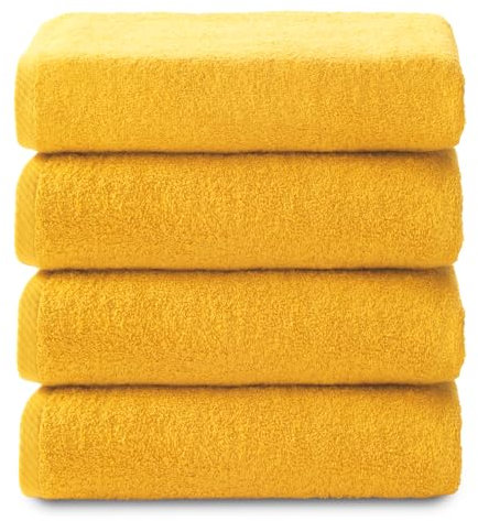 Top Towel - Plus - Badetücher - 4 Gesichts- oder Bidethandtücher - 30x50 cm - 100 % Baumwolle - Gold