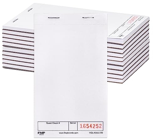 FMP Brands 10 Pack Guest Checks Pads, Server Notepad for Waitress, Memo Scratch Pad Server Waitress Waiter Book, Order Pads for Servers, Numbered Paper Notepads for Restaurant, Bar, Cafe, Diners
