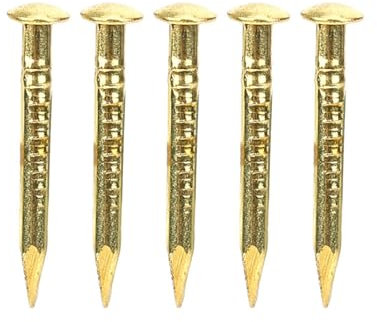 100 Uds. Tachuelas de Latón con Cabeza Redonda para Clavos de Latón para Accesorios de Hardware de Bisagra de Muebles (15 mm de largo)