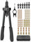 eSynic Professional 14 Inch Rivnut Tool Kit Heavy Duty Hand RIV Nut Gun Set with 125Pcs M3 M4 M5 M6 M8 M10 Rivet Nuts&6 Nut Riveter Mandrel-Save Effort for Garage Repairs, Workshop Metalworks etc.