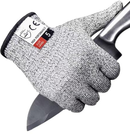 1 Paar Schnittfeste Handschuhe,Universal Schnittschutzhandschuhe küche,Level 5 Schutz Schnitzhandschuhe,Küchenhandschuhe Arbeitshandschuhe Schnitzhandschuhe,für Erwachsene,Kinder. (Größe M,Grau)