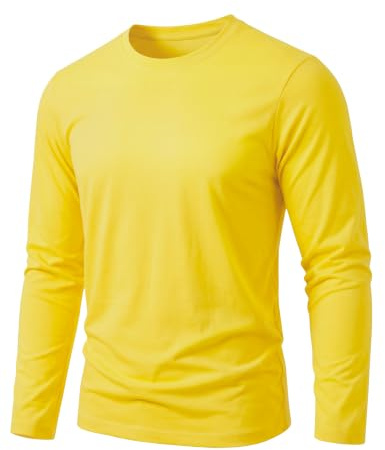 TACVASEN Long Sleeve T Shirt Mens Cotton Soft Basic Lightweight Casual Tops