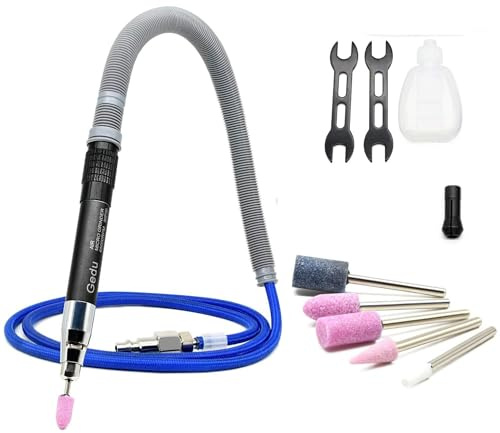 Druckluft Stabschleifer Set, 1/8 Zoll Mini Bleistift Polieren Schneiden Werkzeug Pneumatischer Bleistift Die Grinder, für Präzisionsschleifen und Polieren, 65000 U/min