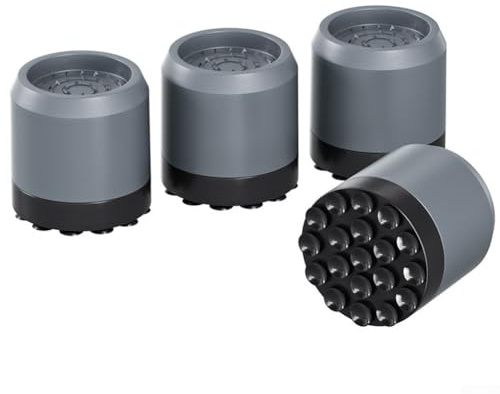 Zilimontt Anti Vibration Washing Machine Feet Pads – Silicone Vibration Damper and Noise Reduction Pads for for Washers, Dryers and Fridges, Floor Protection and Stability(Grey)