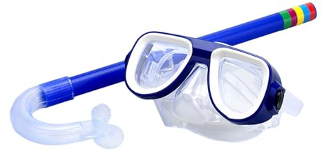 Kids Snorkel Set Wide View Diving Goggles for Water Sports Diving Boys Girls Blue, 35x15x6 cm