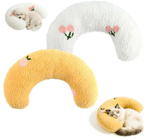 Horktrust Cojín para gatos, cojín de valeriana para gatos, juego de 2 cojines de hierba gatera de 27 x 17 x 6 cm, suave terciopelo para mascotas, para dormir, jugar y descansar, lavable con algodón de