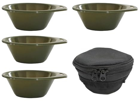 Bol de Senderismo | Boles Apilables con de Transporte - Set de 4 Boles para Cereales - Para senderismo, mochilero, picnic, exterior, interior, hogar, comidas, barbacoa, playa, camping, viaje