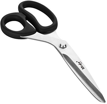 Mr.do Schere Professionelle Super Scharf für Nähen Stoff Textil mit Schwarz Gummi Komfortgriff, Haushaltsschere Büroschere Mehrzweck, 255 mm Lang