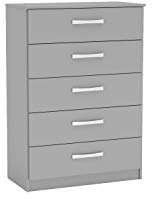 Birlea Lynx 5-Drawer Chest-High Gloss, Grey