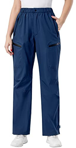 AXESQUIN Regenhose Damen Wasserdicht Atmungsaktiv Winddicht Leichte Gefüttert Überziehhose Fahrrad Hose Wanderhose