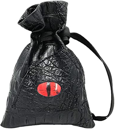 Bexdug Würfelbeutel aus Leder | Kreative Würfelbeutel mit Drachenaugenmuster und Kordelzug,Würfel-Organizer, String-Pull-Geldbörse, Magic Bag, Kordelzug-Design