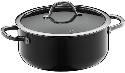 WMF Fusiontec Inspire Kochtopf groß, 24 cm, Glasdeckel, Bratentopf Induktion, 4,4l, High-Tech Keramik, kratzfest, unbeschichtet, schwarz, Made in Germany