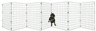 Freestanding Indoor Dog Barrier/Fence - Room/Hallway Divider, Folding Puppy Gate, Folding Portable Fence for Indoors, Puppy Gate, Adjustable Secure Fence (3 Panels, 60cm High)