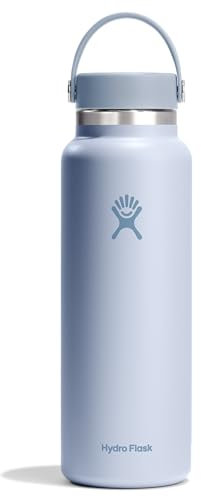 HYDRO FLASK - Wide Mouth Trinkflasche 1180ml (40 oz) - Isolierte Wasserflasche aus Edelstahl - Sportflasche mit auslaufsicherem Flex Cap-Deckel & Gurt - Thermoflasche Spülmaschinenfest - Surf