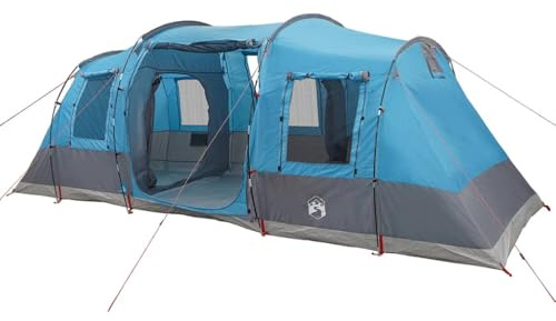 vidaXL Tenda da Campeggio a Tunnel per 4 Persone Blu Impermeabile, tenda, tenda da esterno, tenda per 4 persone, tenda da giardino, tenda impermeabile