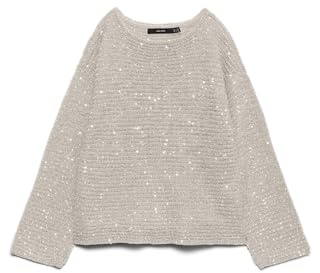 VERO MODA Vmleilani Stitch LS Boatneck Jersey, Piedra Pumice., M