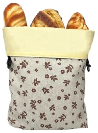 Biorito sacchetti pane cera d'api, Cotone biologico 43x33cm, traspirante e riutilizzabile, ideale per pane fatto in casa (Fiori Di Prugno)