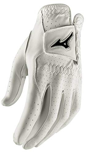 Mizuno Mens G19 Tour Leather Golf Glove - White - ML