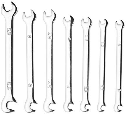 Larcele 7 Pcs Mini Double Open End Wrench Metric 3mm-5.5mm Small Spanner Set MNBS-07