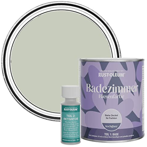 Rust-Oleum Green Water-Resistant Bathroom Tile Paint in Gloss Finish - Aloe 750ml