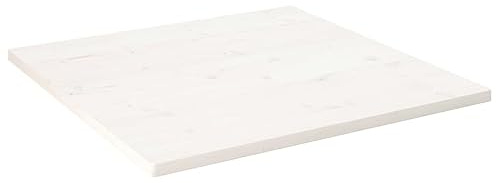vidaXL Bordsskiva, fyrkantig skrivbordsskiva, ersättningsbordsskiva, hem restaurang, vit 80 x 80 x 2,5 cm, fyrkantigt massivt furu trä