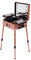 Mallette de maquillage à roulettes avec lampe LED et miroir - Avec pieds réglables - Organisateur de cosmétiques - Train - Table de maquillage - Rose, Rose, 133*52*40cm, Moderne